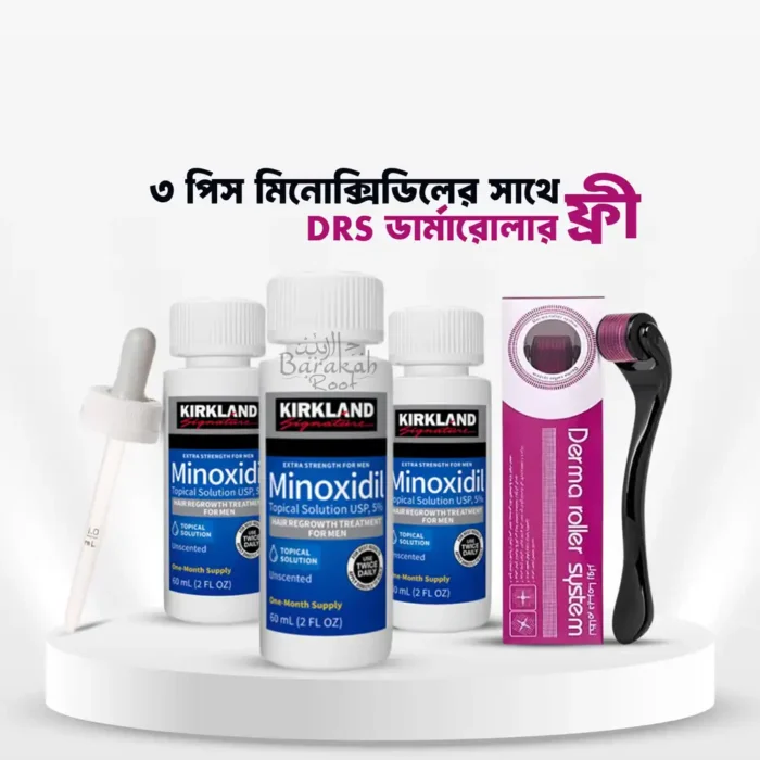 Combo Pack - 3 PCS Minoxidil + DRS Derma Roller