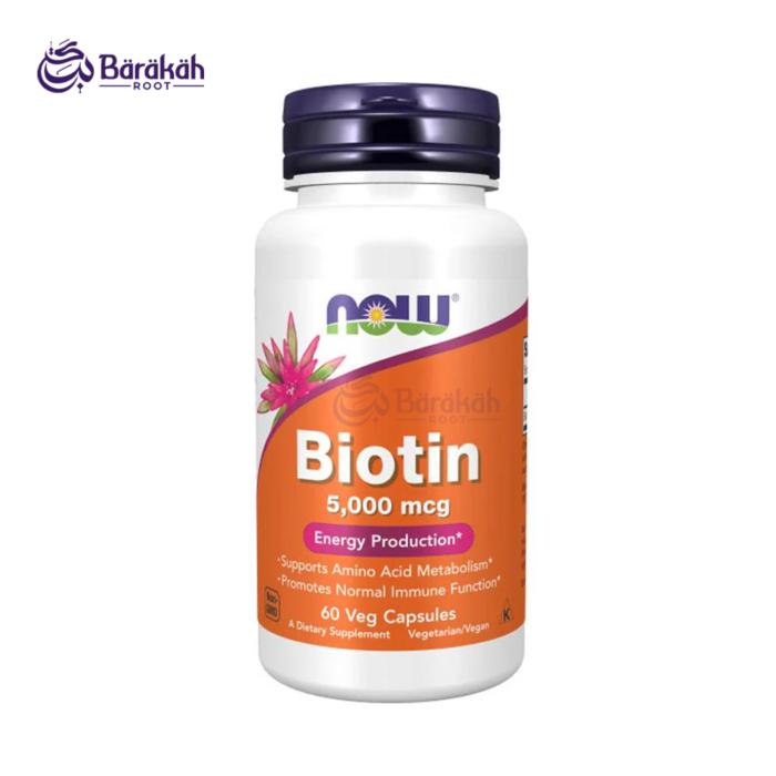 NOW Supplements, Biotin 5000 mcg, 60 Capsules