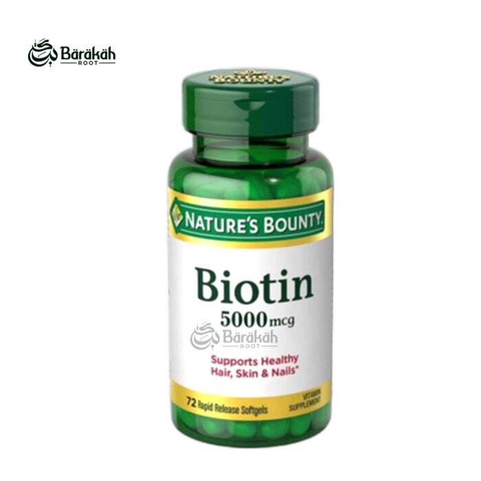 Nature's Bounty Biotin 5000mcg 72 Softgel Supports Healthy Hair Skin Nails