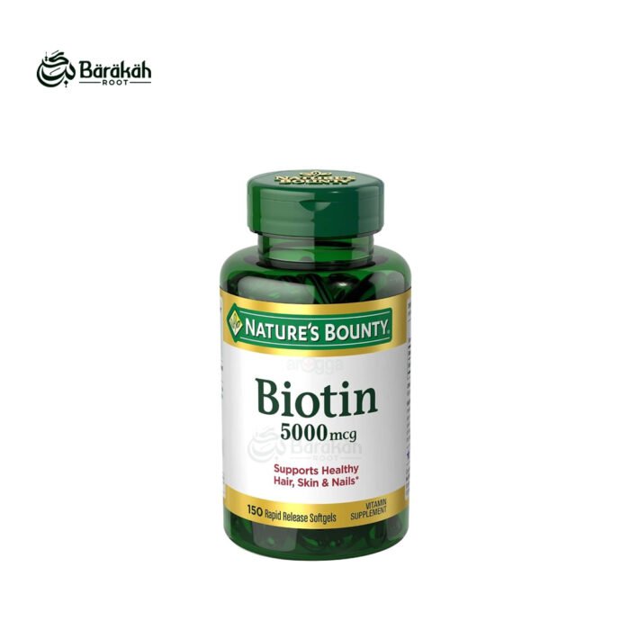 Nature's Bounty Biotin 5000mcg 150 Softgel Supports Healthy Hair Skin Nails