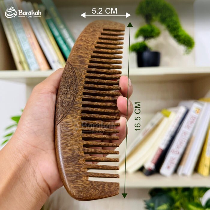 Premium Sandalwood Moon Comb – Wide Tooth & Fine Tooth