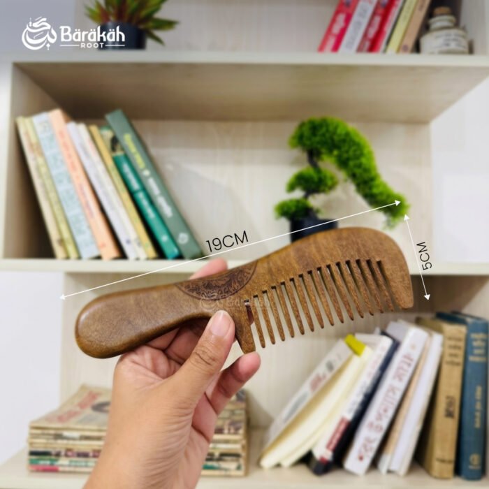Premium Wooden Comb with Handle - Traditional Handcrafted Hair Comb