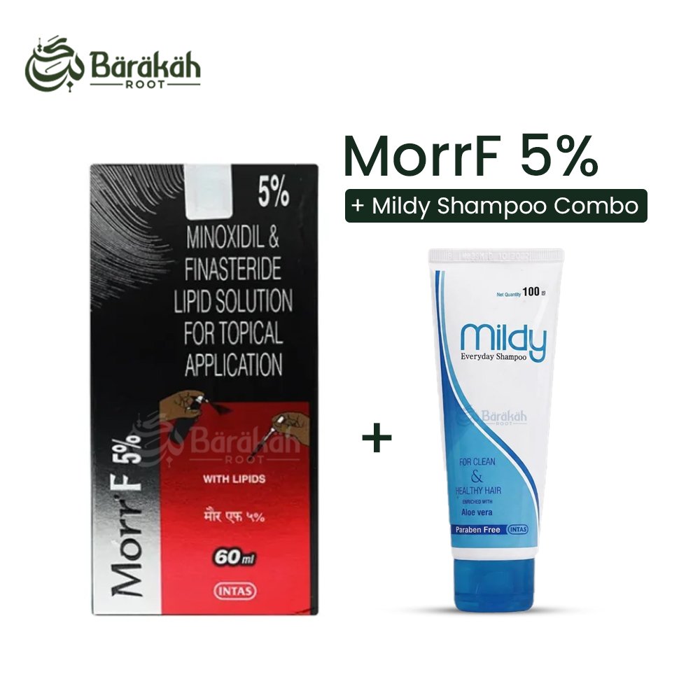 MorrF 5% Solution (60ml) + Mildy Everyday Shampoo (100ml) Combo