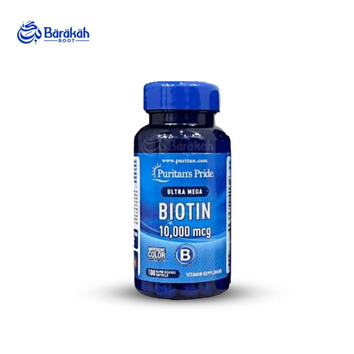 Puritan's Pride Ultra Mega Biotin 10,000 mcg – 100 Rapid Release Softgels